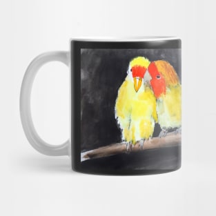 Cuddling Peach Faced Parrots Mug